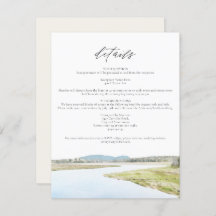 ACADIA NATIONAL PARK Wedding Details Card