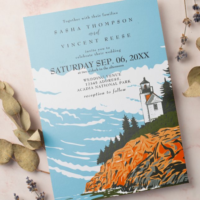 Acadia National Park Wedding Invitation Retro Einladung (Von Creator hochgeladen)