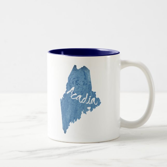 Acadia National Park Wood Grain Zweifarbige Tasse (Rechts)