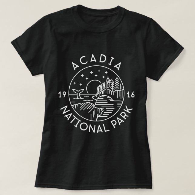 Acadia Nationalpark 1916 Maine Bar Harbor T-Shirt (Design vorne)