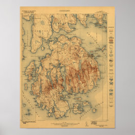 Acadia Nationalpark 1922 Topografische Karte Poster