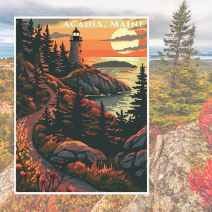 Acadia Nationalpark America Vintage Travel Postkarte