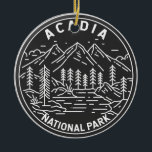 Acadia Nationalpark Bar Hafen Monoline Keramik Ornament<br><div class="desc">Acadia Monoline Kunstwerk Design. Der Acadia Nationalpark liegt hauptsächlich auf der Mount-Wüsteninsel Maine. Die Landschaft ist geprägt von Wäldern,  felsigen Stränden und gletschergeschmückten Granitgipfeln wie dem Cadillac Mountain.</div>