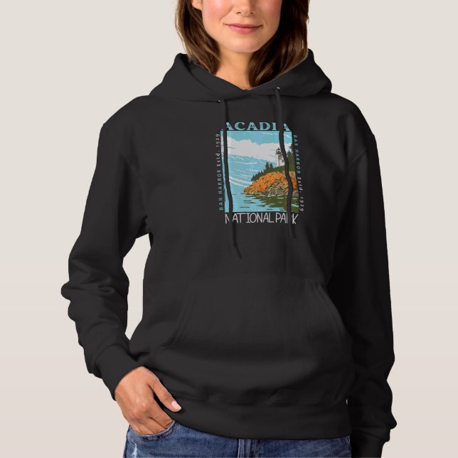 Acadia Nationalpark Bar Harbor Maine Vintag Hoodie (Vorderseite)