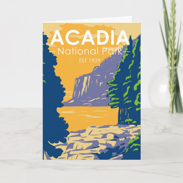 Acadia Nationalpark Bar Harbour Karte (Vorderseite)