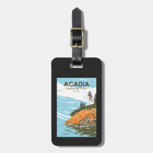 Acadia Nationalpark Bar Harbour Lighthouse Maine Gepäckanhänger