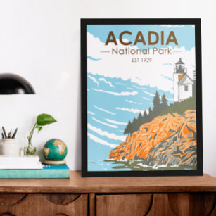 Acadia Nationalpark Bar Harbour Lighthouse Maine Poster