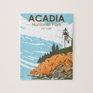 Acadia Nationalpark Bar Harbour Lighthouse Maine Puzzle