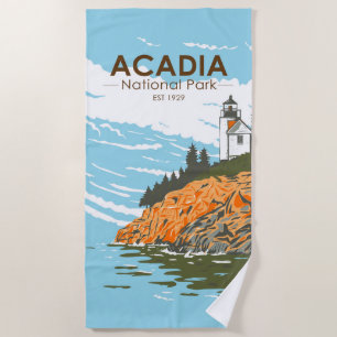 Acadia Nationalpark Bar Harbour Lighthouse Strandtuch