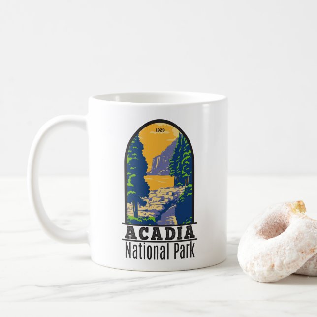 Acadia Nationalpark Bar Harbour Ocean Path Maine Kaffeetasse (Mit Donut)