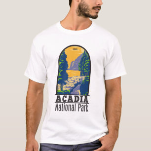 Acadia Nationalpark Bar Harbour Ocean Path Maine T-Shirt