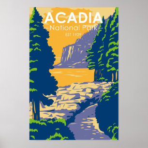 Acadia Nationalpark Bar Harbour Ocean Path Poster