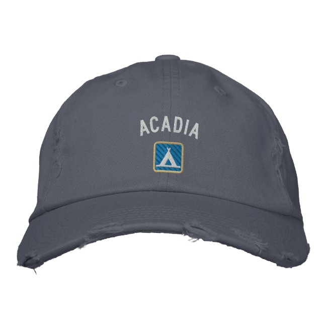 Acadia Nationalpark Bestickte Baseballkappe (Vorderseite)
