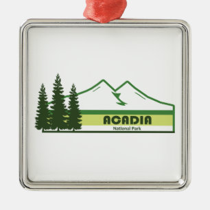 Acadia Nationalpark Grüne Streifen Ornament Aus Metall