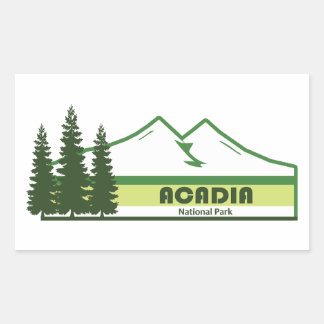 Acadia Nationalpark Grüne Streifen Rechteckiger Aufkleber
