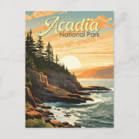Acadia Nationalpark Illustration Retro