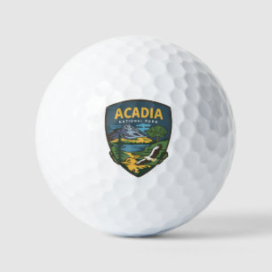 Acadia Nationalpark Landschaftsemblem Golfball
