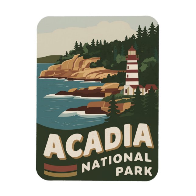 Acadia Nationalpark Lighthouse Wandern neben dem W Magnet (Vertikal)