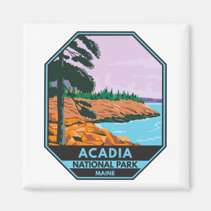 Acadia Nationalpark Maine Bar Harbor Vintag Magnet