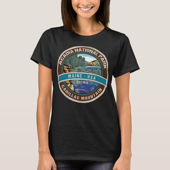 Acadia Nationalpark Maine Cadillac T-Shirt (Vorderseite)