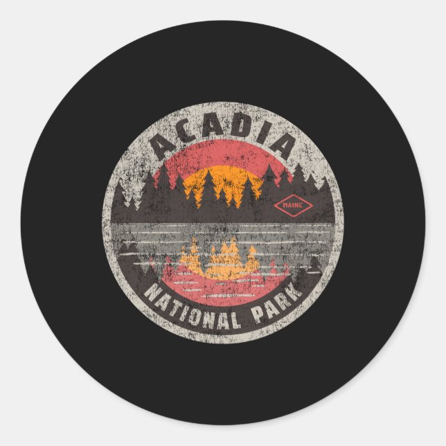 Acadia Nationalpark Maine Camg Wandern Runder Aufkleber (Vorderseite)