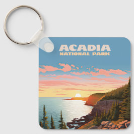 Acadia Nationalpark Maine Coast Retro Schlüsselanhänger