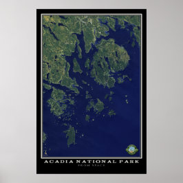 Acadia Nationalpark Maine from Space Satellite Poster