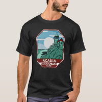 Acadia Nationalpark Maine Leuchtturm Retro Emblem