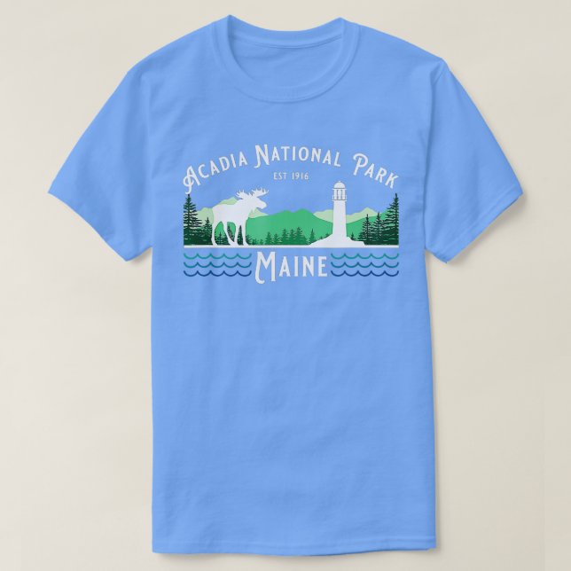 Acadia Nationalpark Maine Leuchtturm T-Shirt (Design vorne)