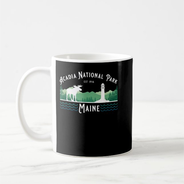 Acadia Nationalpark Maine Moose Lighthouse Kaffeetasse (Links)