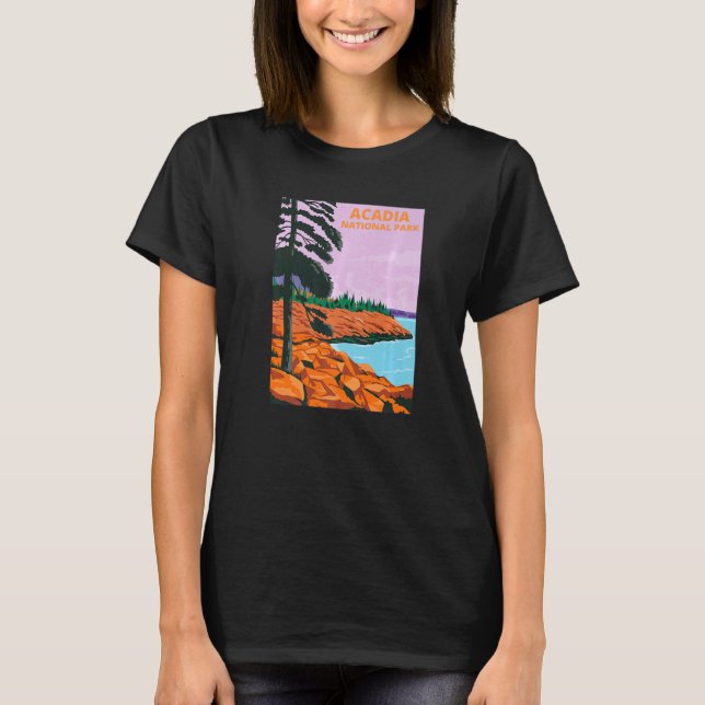 Acadia Nationalpark Maine Mount Wüsteninsel T-Shirt (Vorderseite)