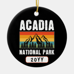 Acadia Nationalpark, Maine Retro Custom Year Keramik Ornament