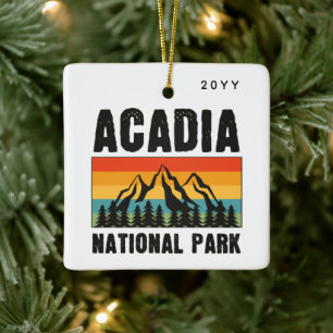 Acadia Nationalpark, Maine Retro Custom Year Keramikornament