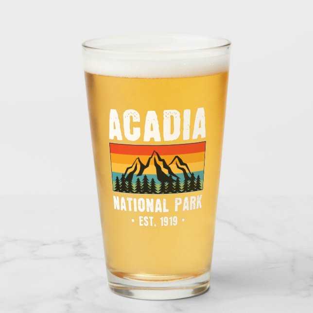Acadia Nationalpark, Maine Retro Vintag Glas (Vorne (Gefüllt))