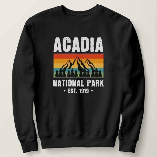 Acadia Nationalpark, Maine Retro Vintag Sweatshirt (Design vorne)