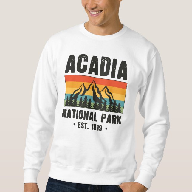 Acadia Nationalpark, Maine Retro Vintag Sweatshirt (Vorderseite)