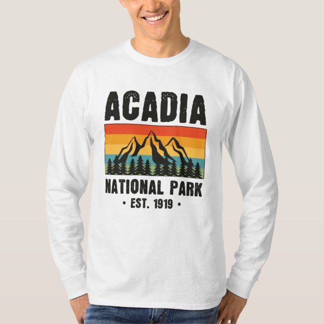 Acadia Nationalpark, Maine Retro Vintag T-Shirt (Vorderseite)
