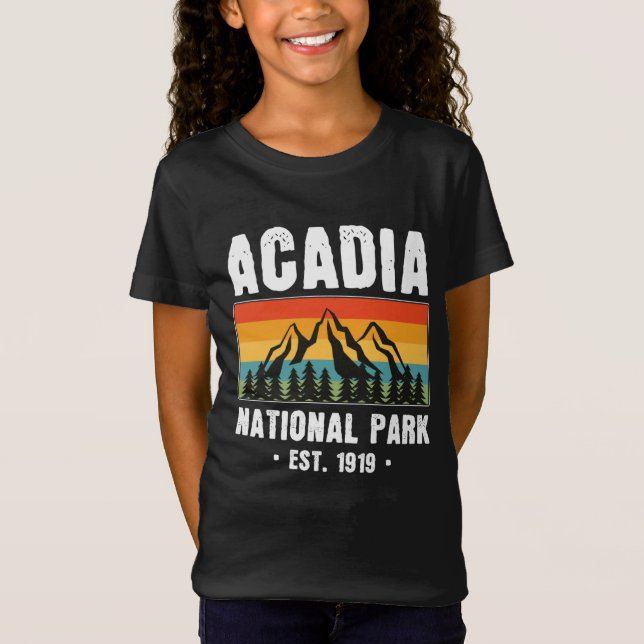 Acadia Nationalpark, Maine Retro Vintag T-Shirt (Vorderseite)