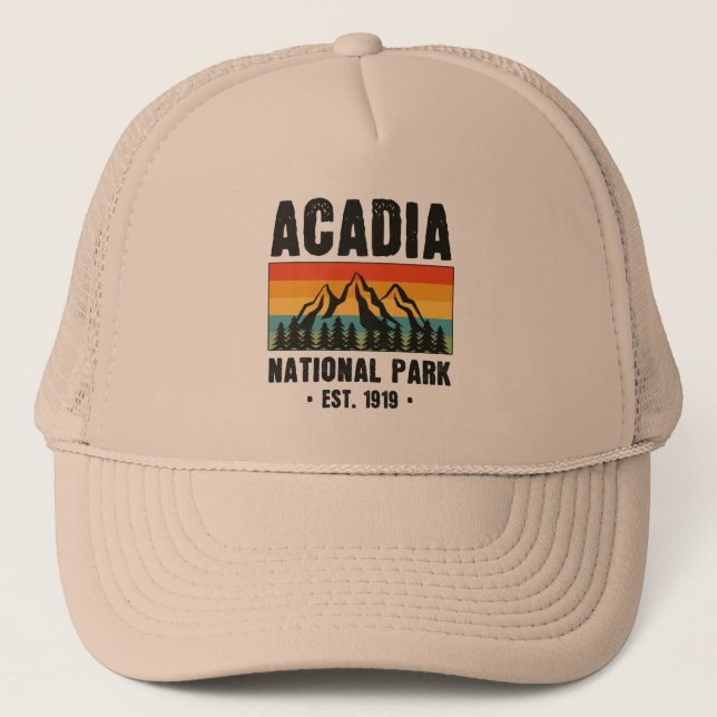 Acadia Nationalpark, Maine Retro Vintag Truckerkappe (Vorderseite)