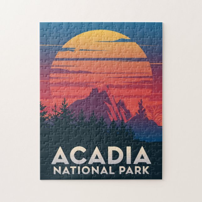 Acadia Nationalpark Maine Sunset Puzzle (Vertikal)