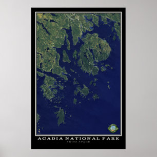 Acadia-Nationalpark Maine vom Raum-Satelliten Poster