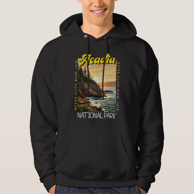 Acadia Nationalpark Otter Cliff erschüttert Hoodie (Vorderseite)