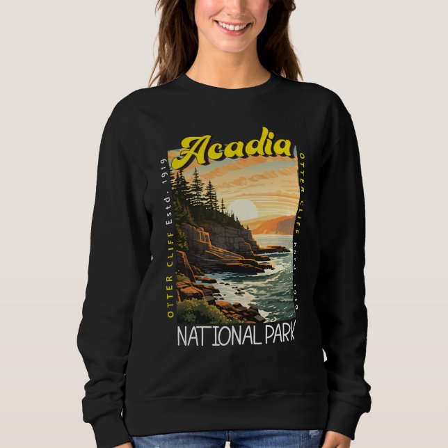 Acadia Nationalpark Otter Cliff erschüttert Sweatshirt (Vorderseite)