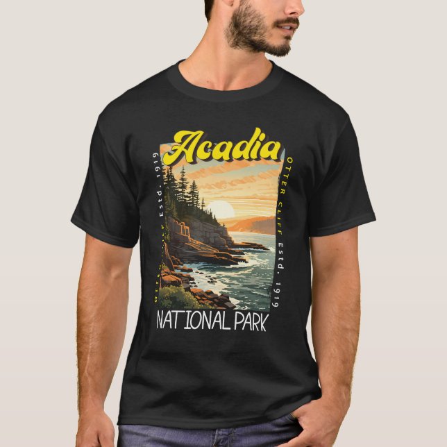 Acadia Nationalpark Otter Cliff erschüttert T-Shirt (Vorderseite)