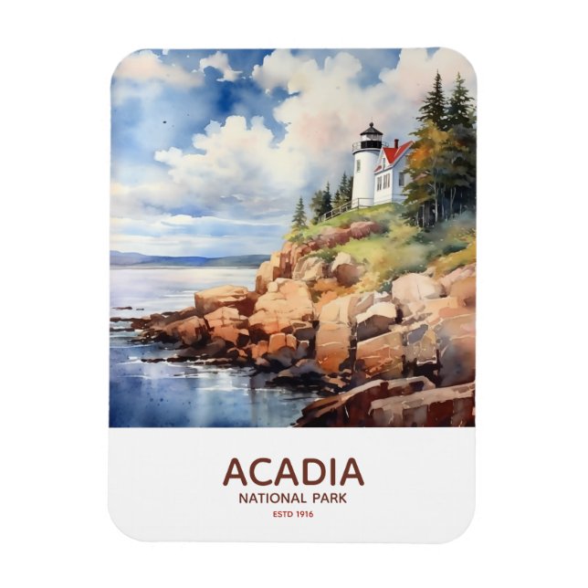 Acadia Nationalpark - Park Bass Harbour Lighthouse Magnet (Vertikal)