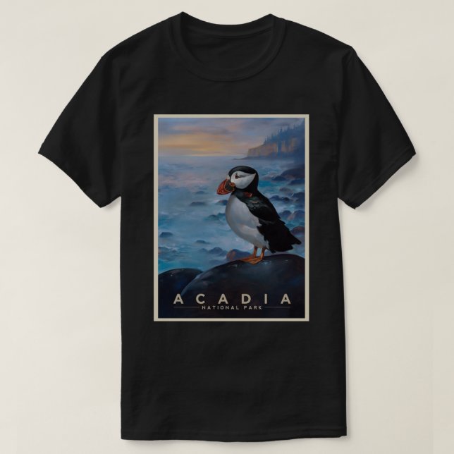Acadia Nationalpark Puffin T-Shirt (Design vorne)