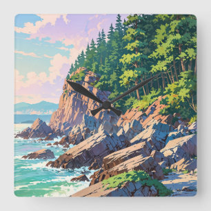 Acadia Nationalpark Quadratische Wanduhr