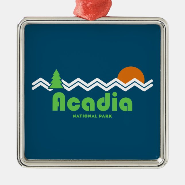Acadia Nationalpark Retro Ornament Aus Metall (Vorne)