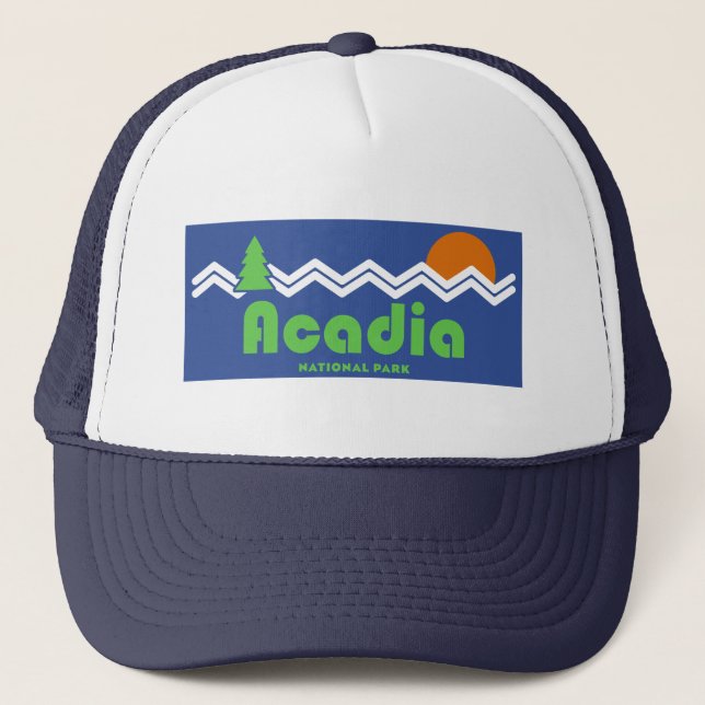 Acadia Nationalpark Retro Truckerkappe (Vorderseite)