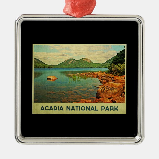 Acadia Nationalpark Silbernes Ornament (Vorne)
